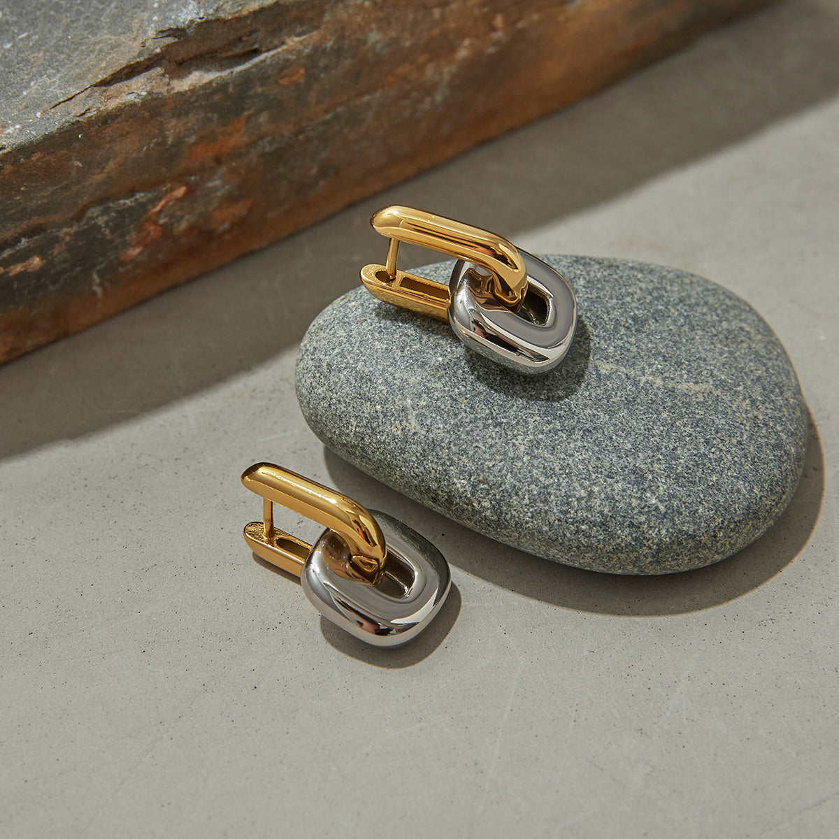 Gold & Silver Link Earrings