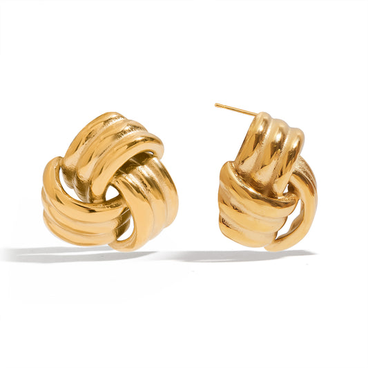 Gold Knot Stud Earrings