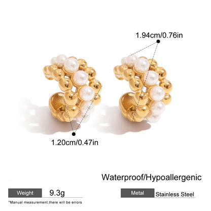 Gold Pearl Bead Earcuffs