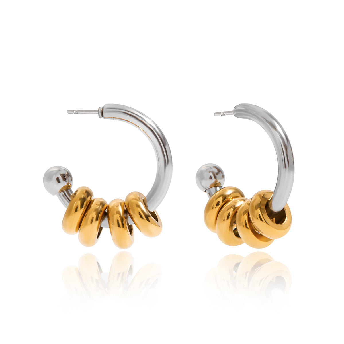 Two‑Tone Bead Earrings