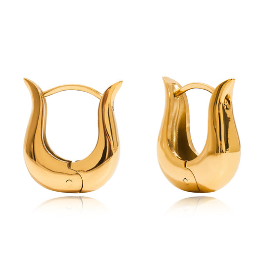 Sculpted Tulip Huggie Earrings