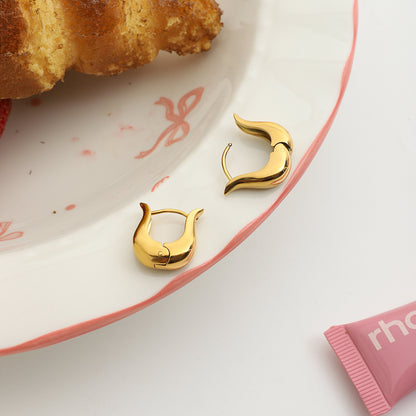 Sculpted Tulip Huggie Earrings