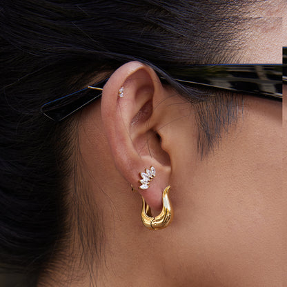 Sculpted Tulip Huggie Earrings