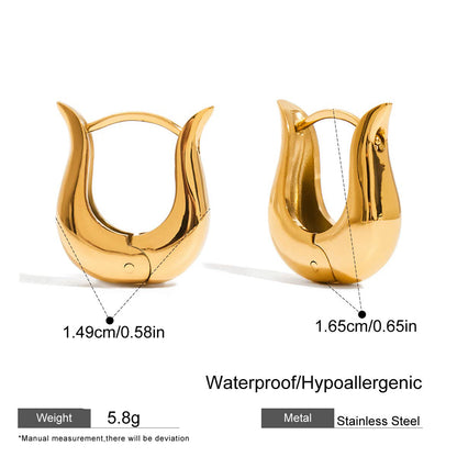 Sculpted Tulip Huggie Earrings