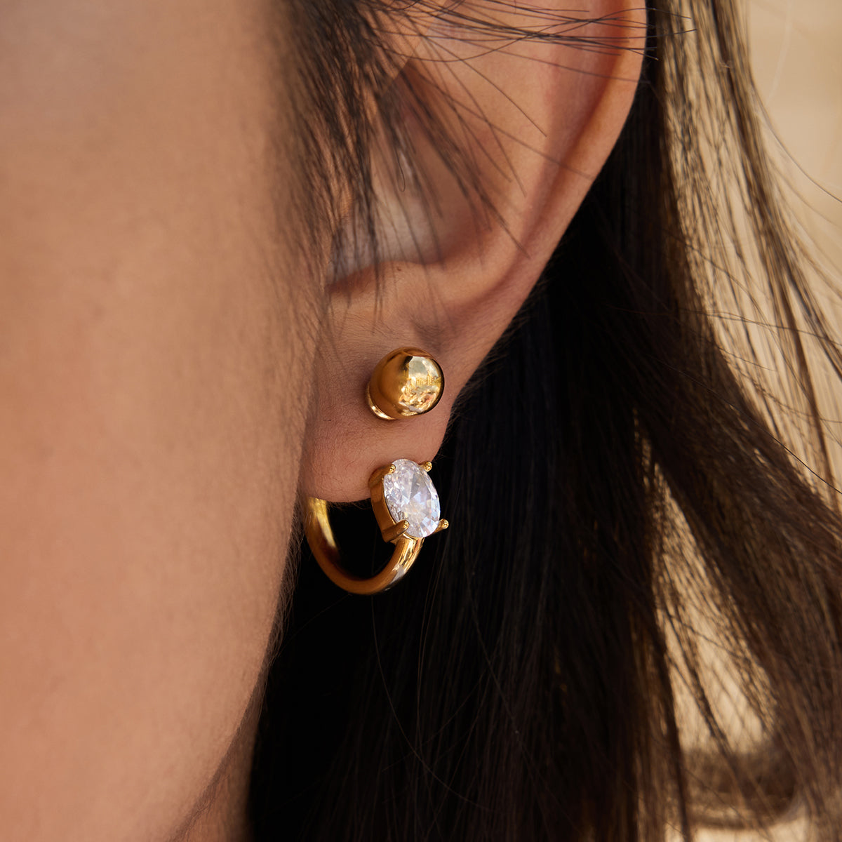 The Amberly Enamel Drop Hoops