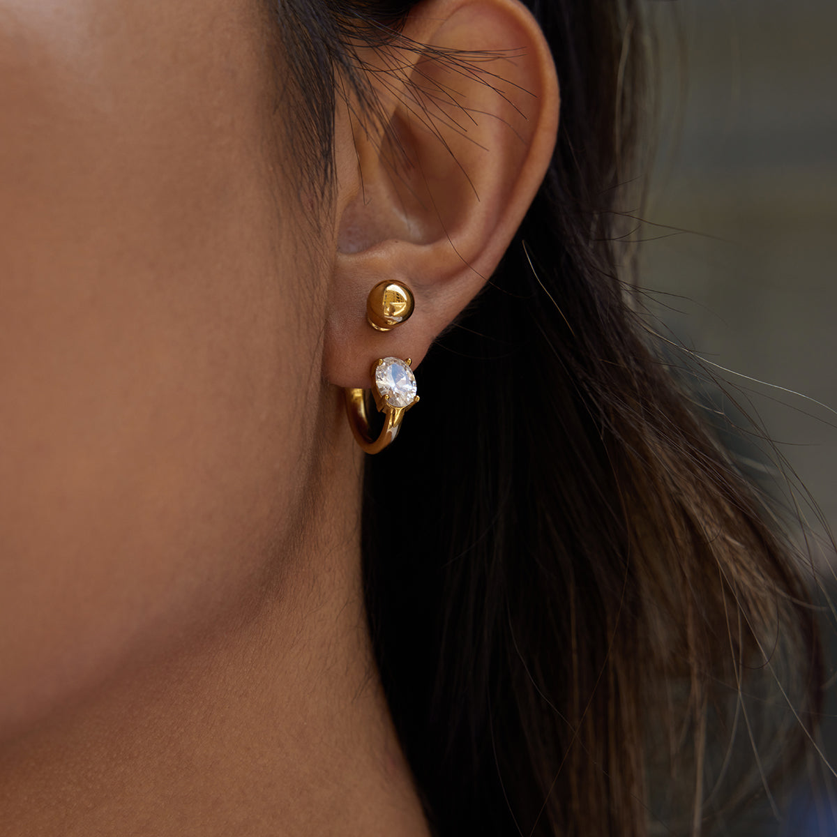 The Amberly Enamel Drop Hoops