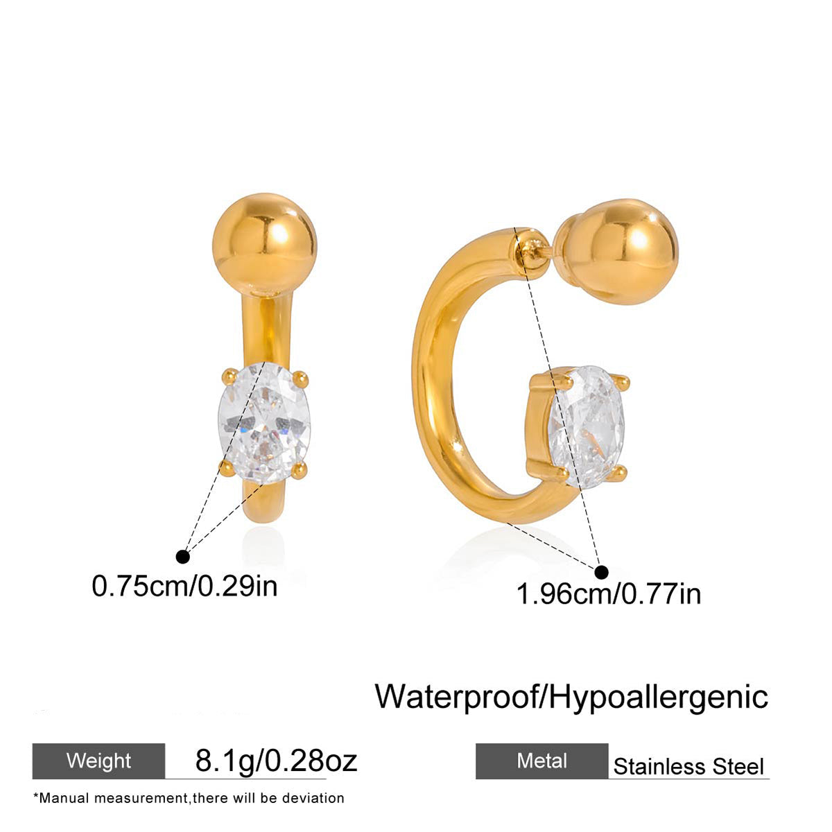 The Amberly Enamel Drop Hoops