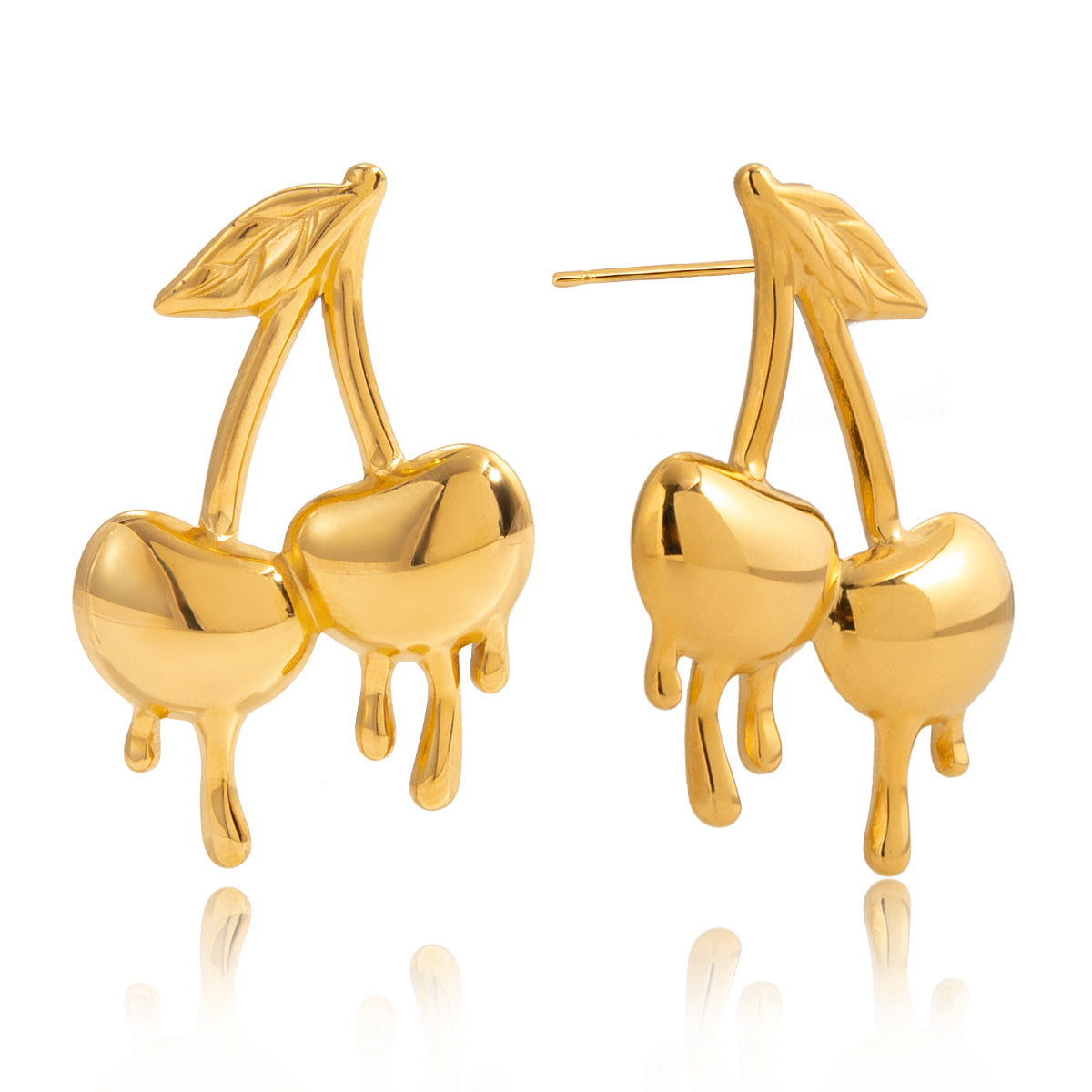 Dripping Cherry Stud Earrings