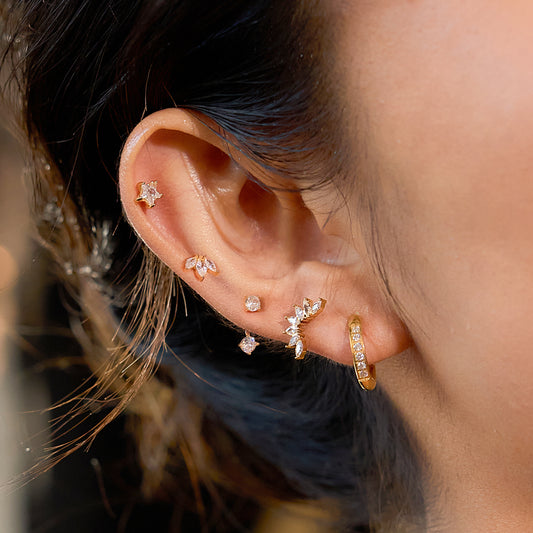 Multi-Shape Gold Ear Set