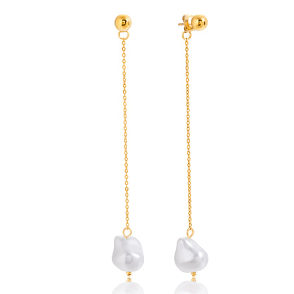 Long Pearl Drop Earrings