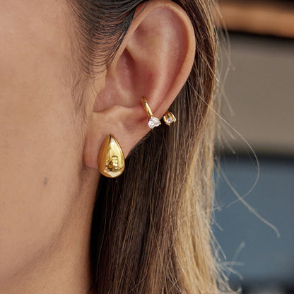The Polished Teardrop Hoops