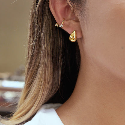 The Polished Teardrop Hoops