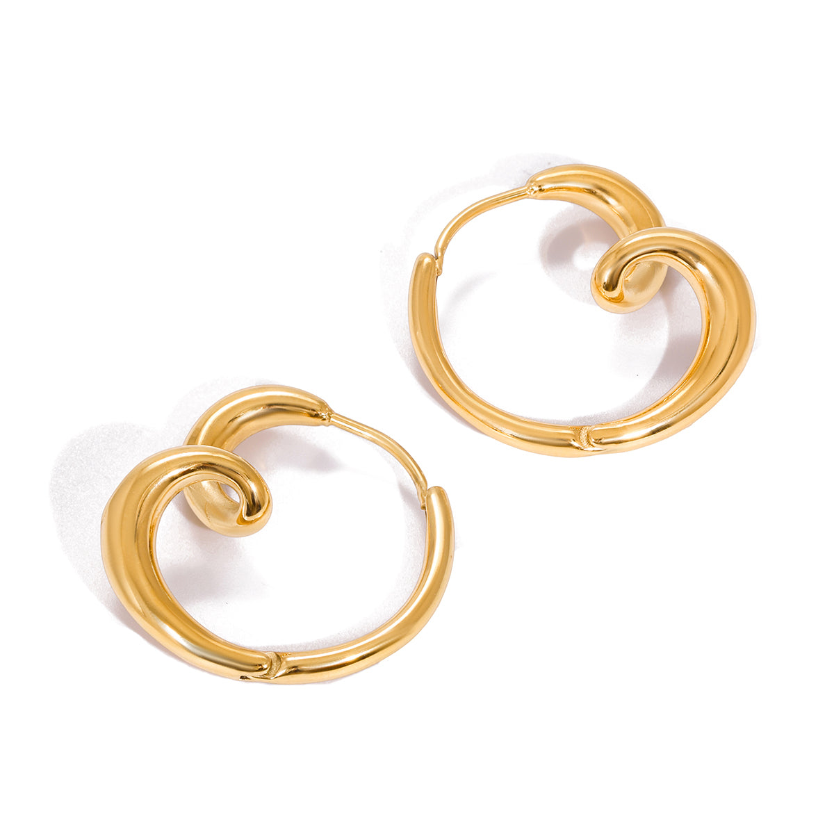 Amora Swirl Heart Hoops