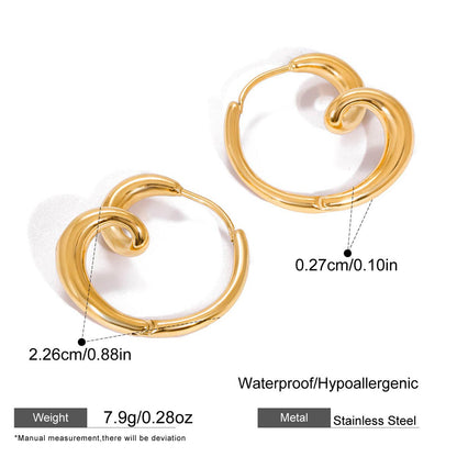 Amora Swirl Heart Hoops