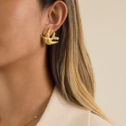 The Aria Golden Swallow Studs