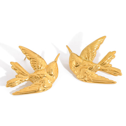 The Aria Golden Swallow Studs