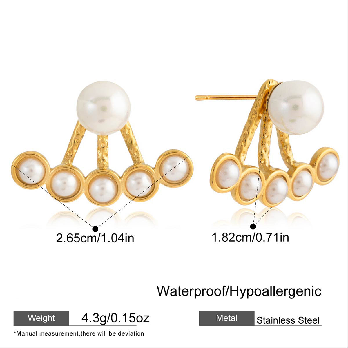 Golden Aura Pearl Jacket Earrings