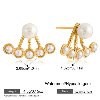 Golden Aura Pearl Jacket Earrings