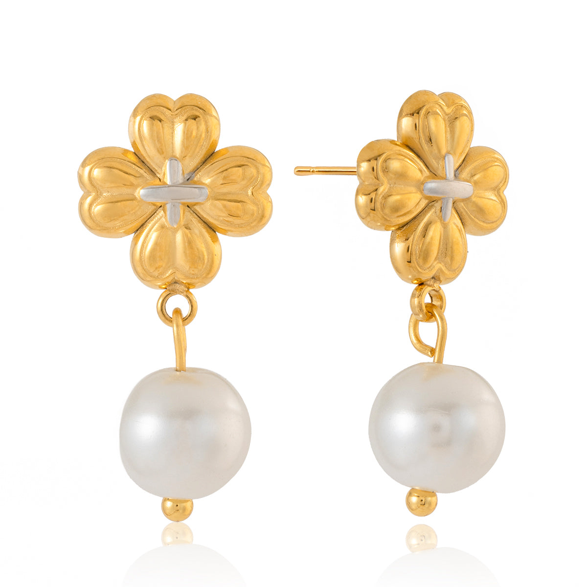 Clover & Pearl Drop Heritage Earrings