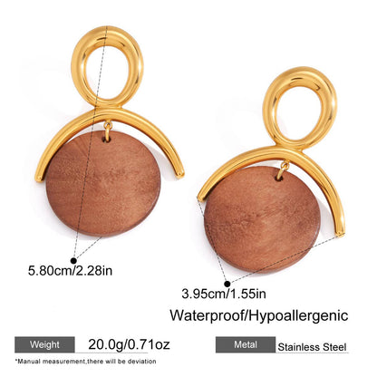 Gaia Gold & Wood Sculptural Earrings