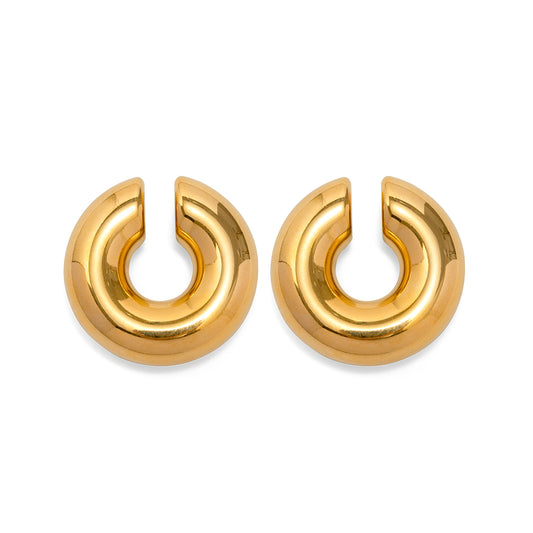 Dome Huggie Earrings – Gold Tone