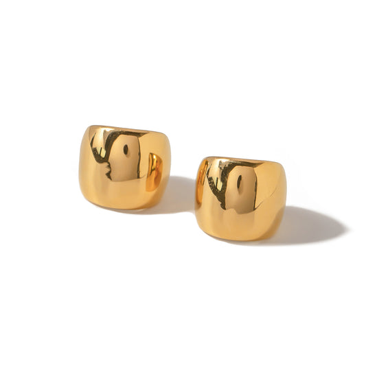 Dome Huggie Earrings – Gold Tone,