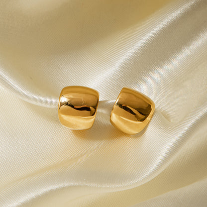 Dome Huggie Earrings – Gold Tone,