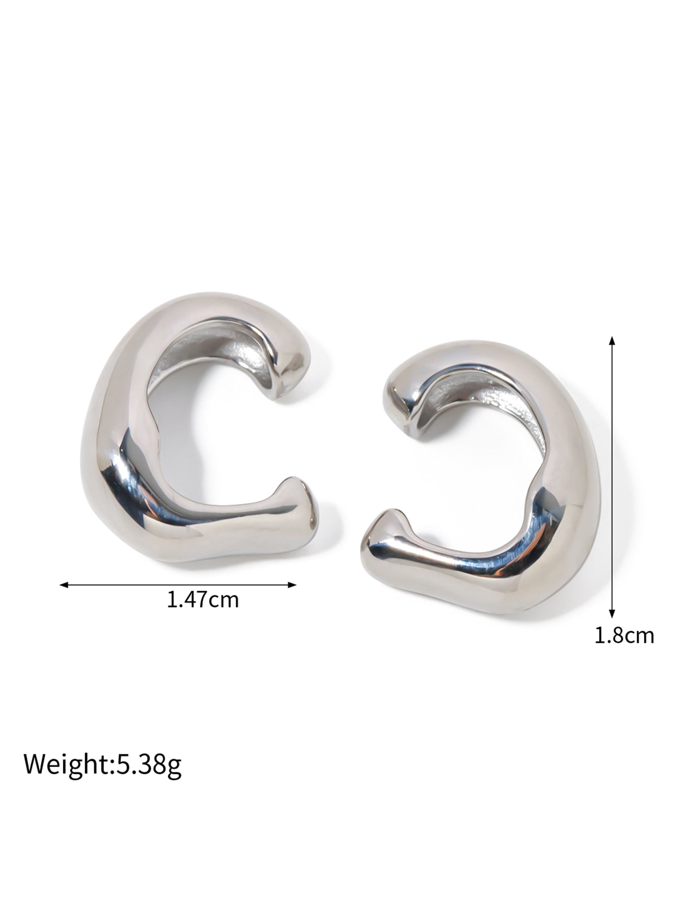 Silver Organic Huggie Earcuffs for Women