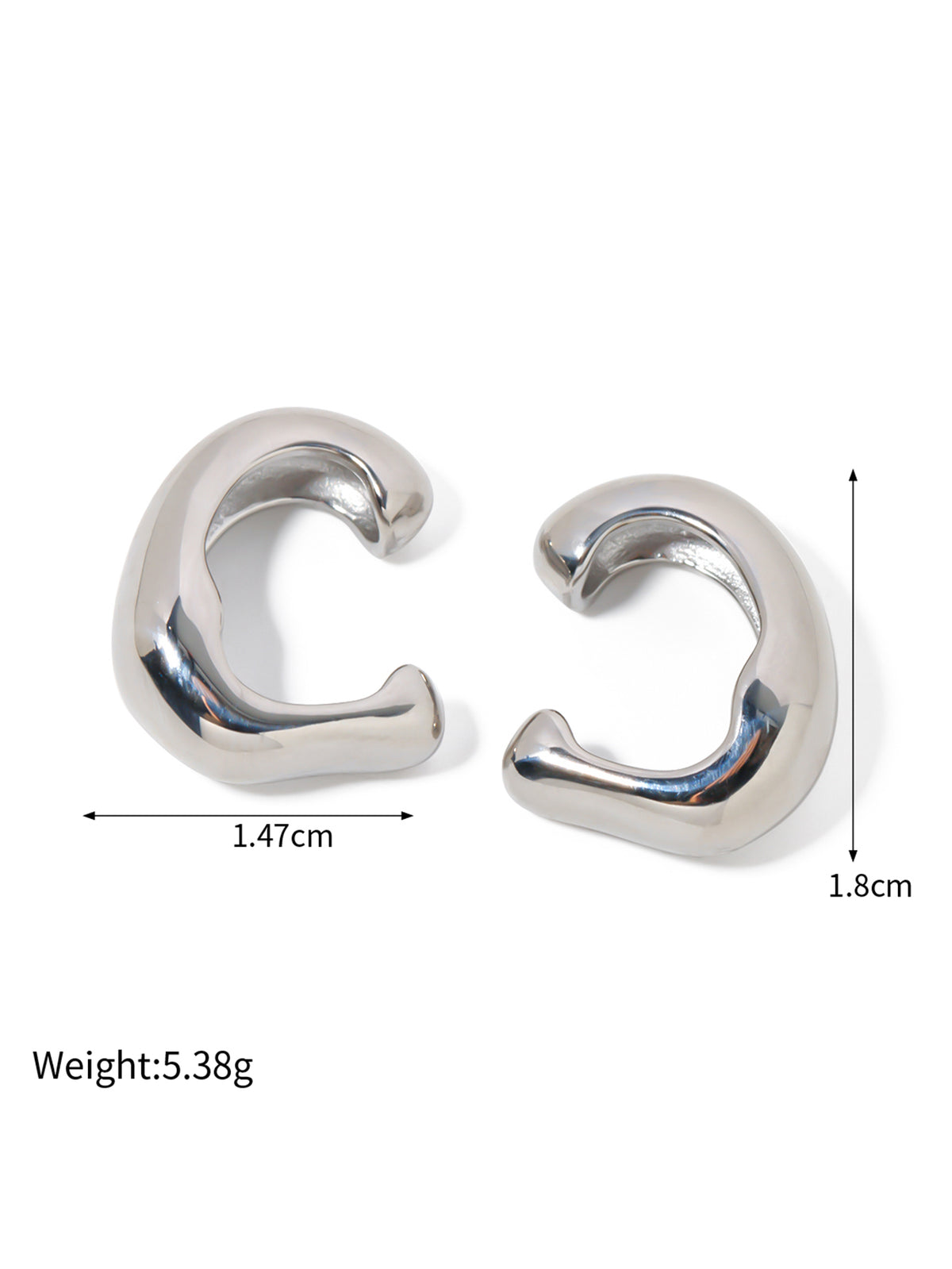 Silver Sculptural Huggie Earrings