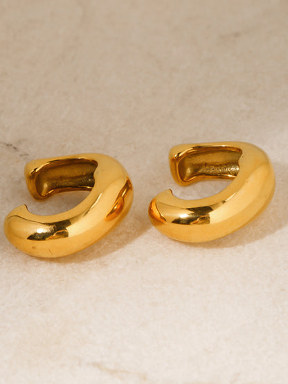 Gold Organic Huggie Earcuffs for Women