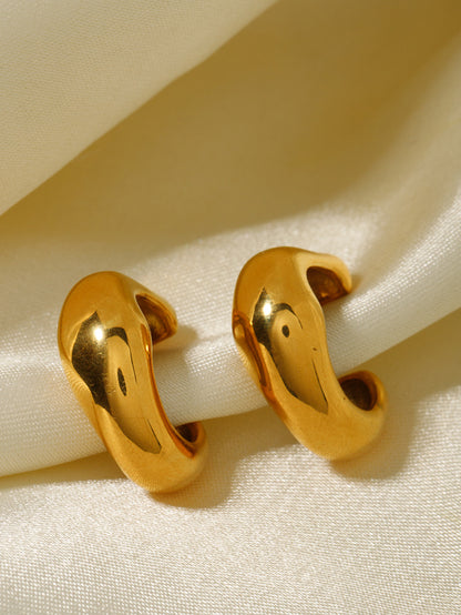 Gold Organic Huggie Earcuffs for Women