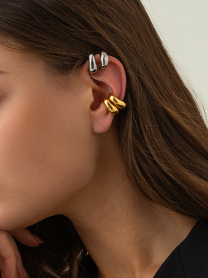 Gold Organic Huggie Earcuffs for Women