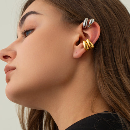 Gold Organic Huggie Earcuffs for Women