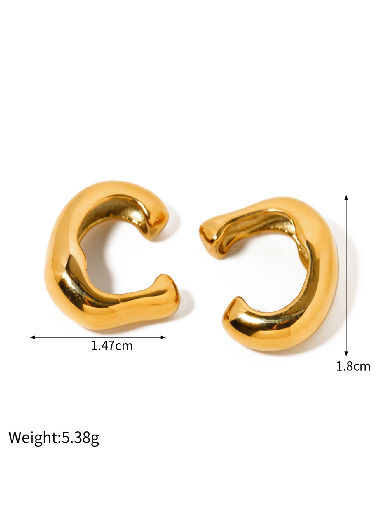 Gold Organic Huggie Earcuffs for Women