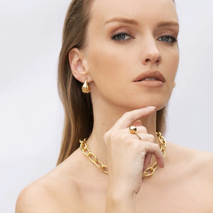 Gold Shell Drop Earrings for Women