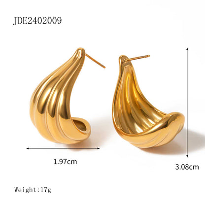 Gold Shell Drop Earrings for Women