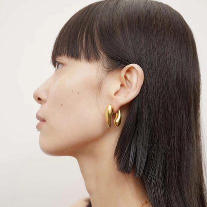 Abstract Gold Flame Earrings