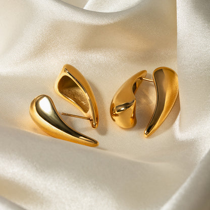 Abstract Gold Flame Earrings