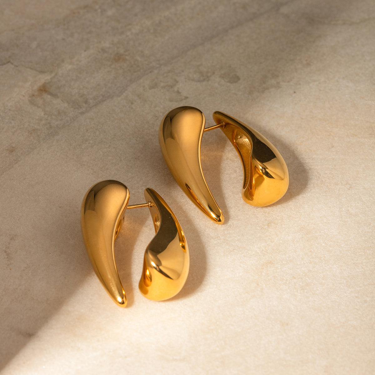 Abstract Gold Flame Earrings