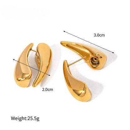 Abstract Gold Flame Earrings