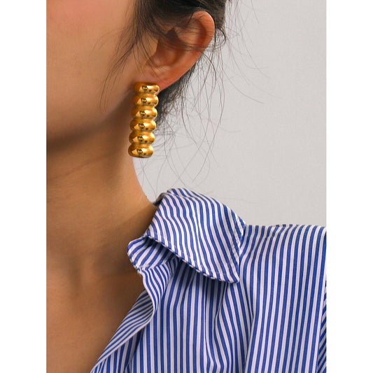 Gold Stacked Drop Earrings for Women