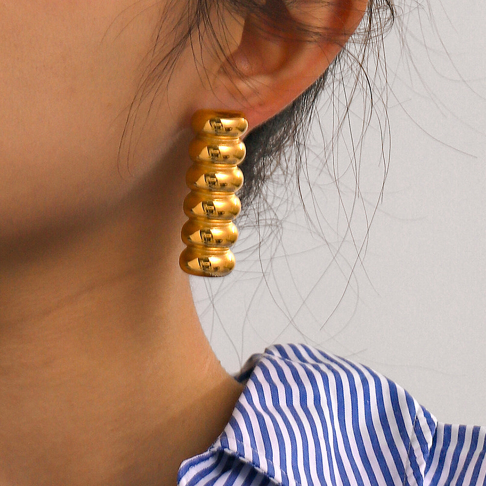 Gold Stacked Drop Earrings for Women