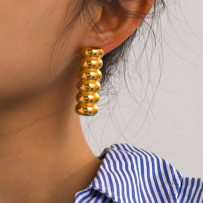 Gold Stacked Drop Earrings for Women