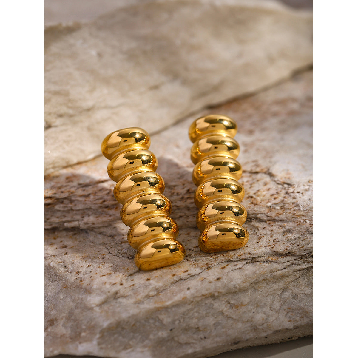 Gold Stacked Drop Earrings for Women