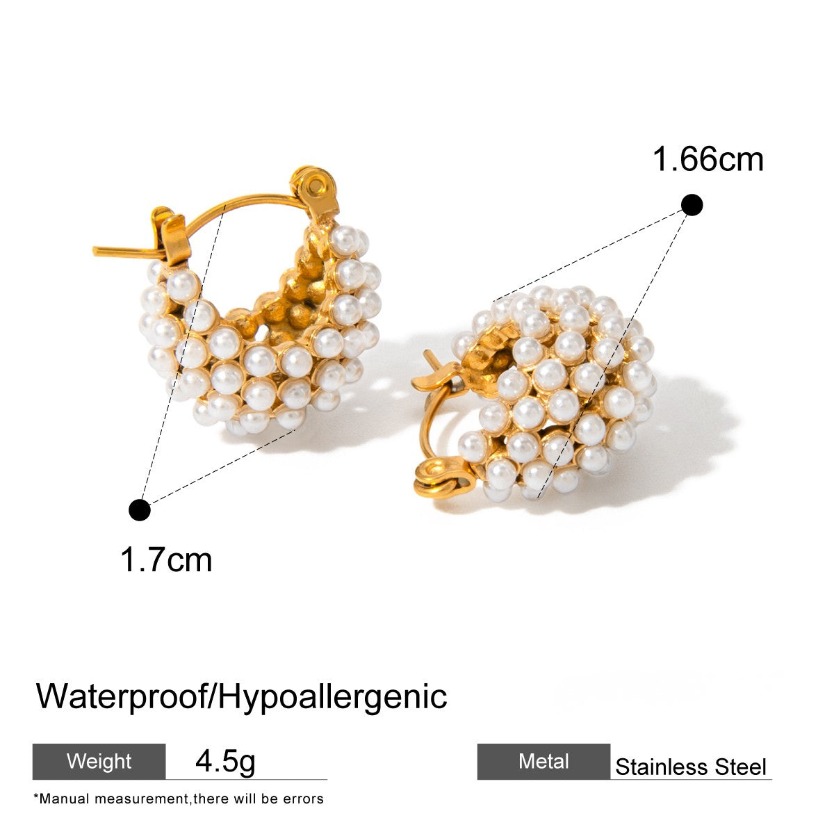 Clustered Pearl Hoop Earrings