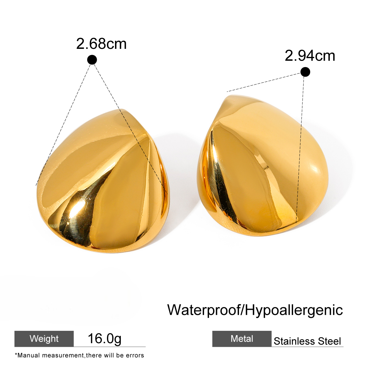 Gold Petal Stud Earrings for Women – Minimal Sculpted Shine