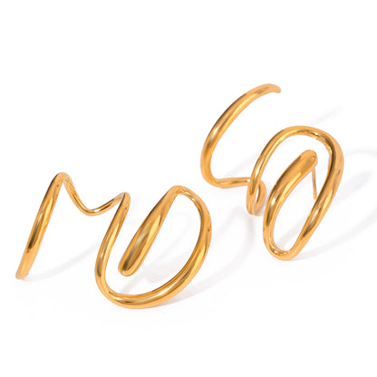 Freeform Abstract Gold Earrings