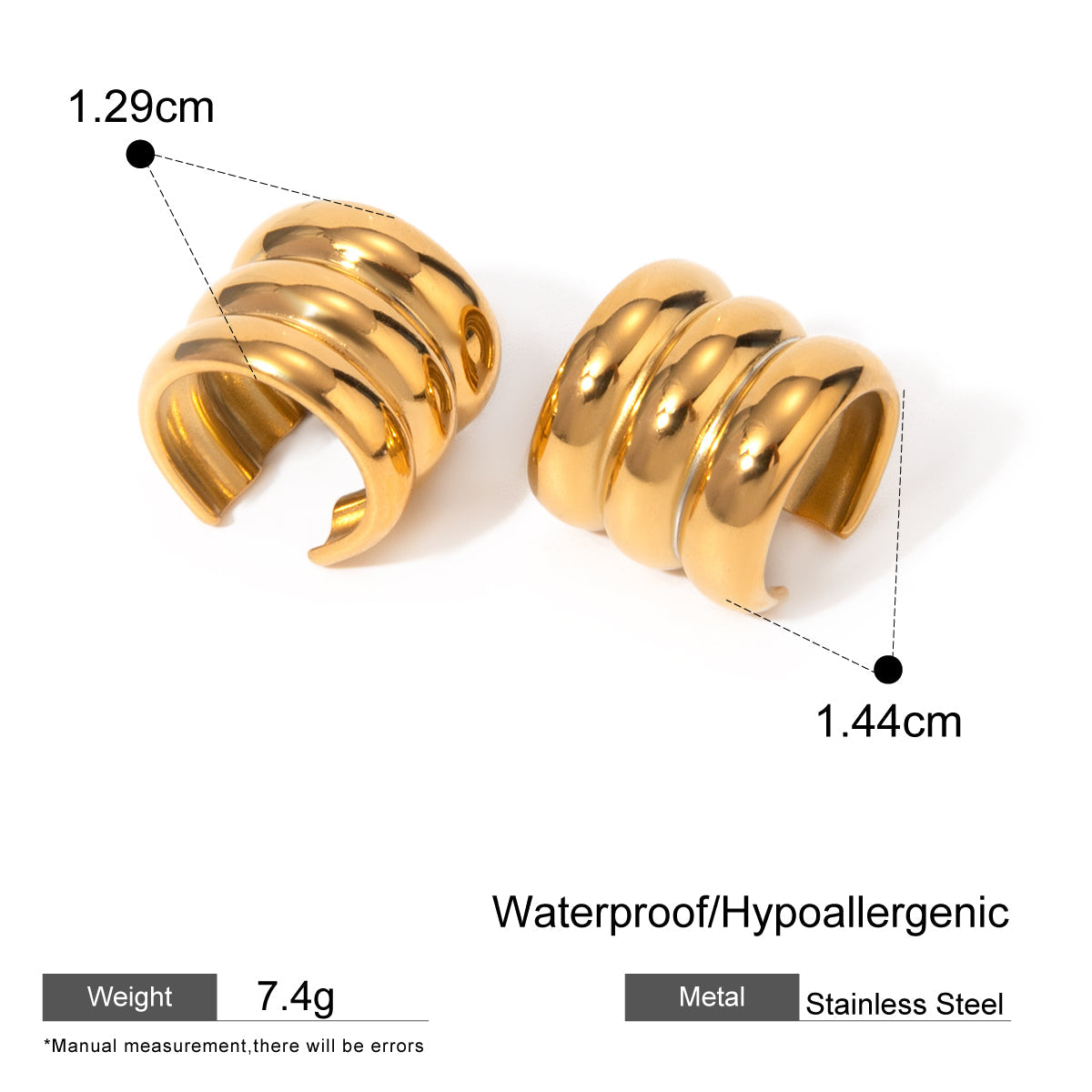 Chunky Dome Ear Cuff Set