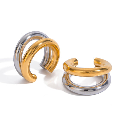Meridian Mixed-Metal Double Band Cuffs