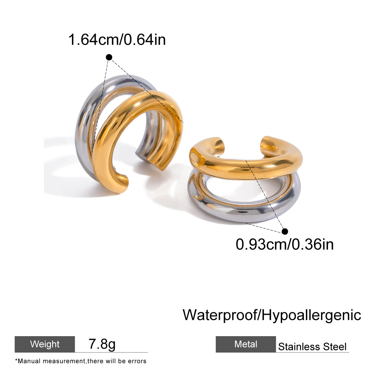 Meridian Mixed-Metal Double Band Cuffs